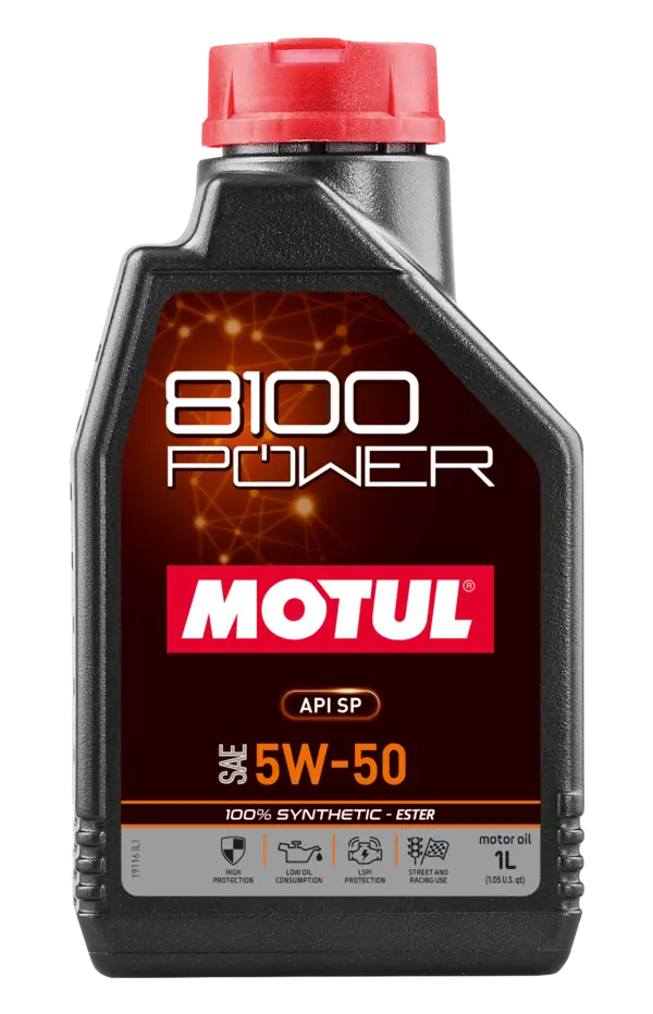 Motul 8100 Power Motor Oil 5W50 - 1L (1.05 quart) - 111811