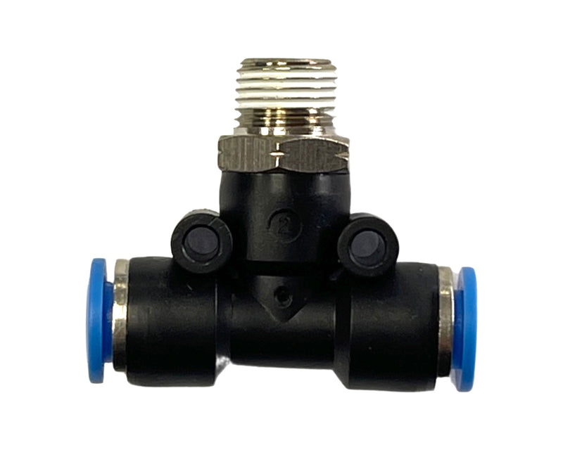 Quick Disconnect TEE Low Temp Fitting for 1/4" Tubing *1/8 NPT BRANCH* - QD-TEE-1/8NPT-LOTEMP-BRANCH