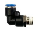 Quick Disconnect 90 Deg Low Temp Fitting - 1/8" NPT to 1/4" Tubing - QD-E90-1/8NPT-LOTEMP