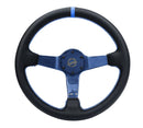 NRG CARBON FIBER STEERING WHEEL 350mm BLUE Carbon Fiber, Blue stiching, blue center mark, Leather - RST-036CF-BL