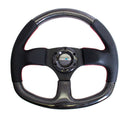 NRG CARBON FIBER STEERING WHEEL 320mm FLAT BOTTOM w/ Red stitching - ST-009CFRS