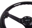 NRG Reinforced Steering Wheel - Classic Black Sparkled Wood Grain Wheel (3" Deep, 4mm ), 350mm, 3 Solid spoke center in Black - RST-036BSB-BK
