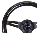 NRG Black Sparkled Wood Grain Wheel, 310mm, 3 spoke center in Black - ST-310BSB-BK