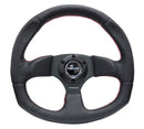 NRG Reinforced Steering Wheel - Leather Steering Wheel w/ RED stitch - RST-009R-RS