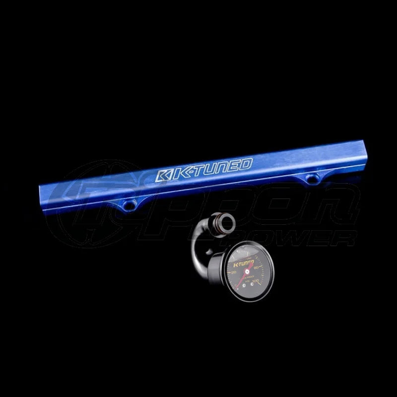 K-Tuned K-Series Fuel Rail (Blue) W/ Center Mount Gauge - Ktd-Krl-G30