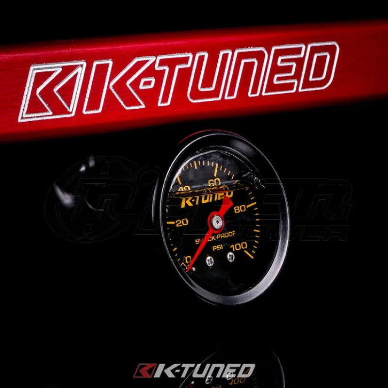 K-Tuned K-Series Fuel Rail (Red) W/ Center Mount Gauge - Ktd-Krr-G30