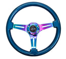NRG Classic Wood Grain Wheel, 350mm 3 Neochrome spokes, blue pearl/flake paint - ST-015MC-BL