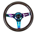 NRG Classic Black Wood Grain Wheel, 310mm, 3 spoke center in Neochrome - ST-310BK-MC