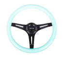 NRG Classic Wood Grain Wheel, 350mm 3 black spokes-Minty Fresh Color - ST-015BK-MF