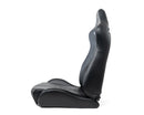 NRG "The Arrow" NRG Sports Vinyl Seat Black w/ Black Stitch plus Pressed NRG logo - RSC-810BK L/R