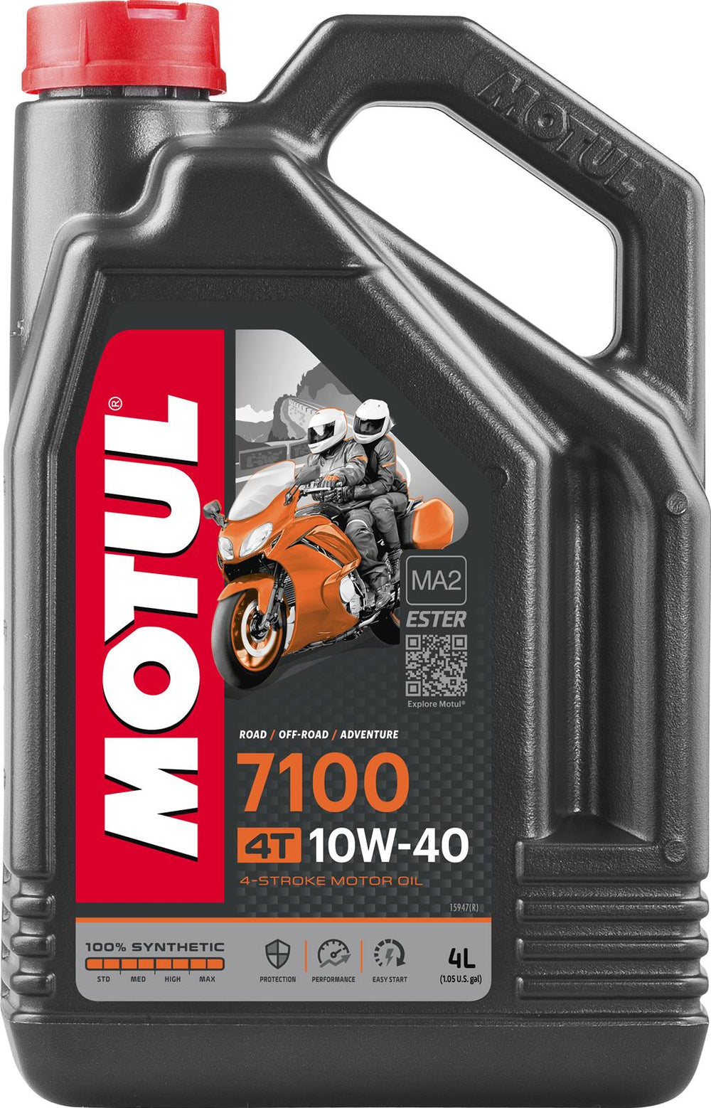 Motul 7100 4T 10W40 4-Stroke Motorcycle Motor Oil - 4L (4.20qt) - 1040