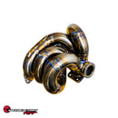 SpeedFactory Racing B-Series Bottom Mount Turbo Manifolds - T3, 44/46mm V-Band Wastegate Flange - SF-04-020