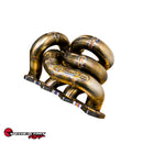SpeedFactory Racing B-Series Bottom Mount Turbo Manifolds - T3, 44/46mm V-Band Wastegate Flange - SF-04-020