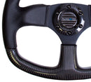 NRG CARBON FIBER STEERING WHEEL 320mm FLAT BOTTOM w/ Black stitching - ST-009CFBS