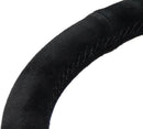NRG 350mm sport steering wheel (1.5' deep) black suede with Black stitching - Matte Black Solid Spokes - RST-037MB-S