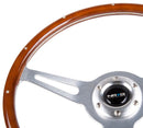 NRG Classic Wood Grain Wheel, Brush aluminum 3 spoke 365mm with metal insert. - ST-380SL
