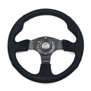 NRG Reinforced Steering Wheel - Alcantara Steering Wheel 320mm w/ BLACK stitch - RST-012SA