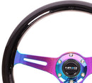 NRG Classic Wood Grain Wheel - 350mm 3 Neochrome spokes - Black Paint Grip - ST-015MC-BK