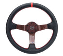NRG CARBON FIBER STEERING WHEEL 350mm Red Carbon Fiber, Red stiching, Red center mark, Leather - RST-036CF-RD