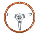 NRG Reinforced Classic Dark Wood Grain Wheel, 360mm, 3 spoke center in chrome - RST-363SL