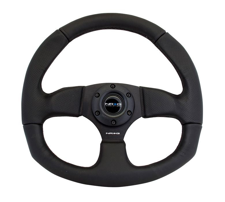NRG Reinforced Steering Wheel - Leather Steering Wheel w/ BLACK stitch - RST-009R