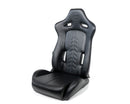 NRG "The Arrow" NRG Sports Vinyl Seat Black w/ Black Stitch plus Pressed NRG logo - RSC-810BK L/R