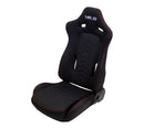NRG "The Arrow" NRG Cloth Sport Seat Black w/ Red Stitch w/ logo - RSC-800L/R