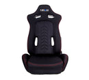 NRG "The Arrow" NRG Cloth Sport Seat Black w/ Red Stitch w/ logo - RSC-800L/R