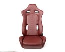 NRG "The Arrow" NRG Sports Vinyl Seat Maroon w/ Maroon Stitch plus Pressed NRG logo - RSC-810MAR L/R