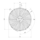 SPAL 16.00" Electric Fan Puller Style Extreme Performance 2500CFM 10-Blade Curved Style Blade - 30102113