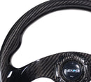 NRG Shinny Black CARBON FIBER STEERING WHEEL 320mm FLAT BOTTOM - ST-009CF/BK