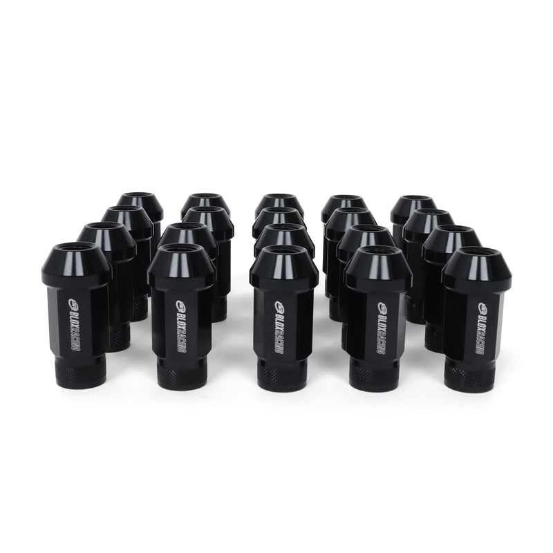 Blox Racing Street Series Forged Lug Nuts - Flat Black 12x1.25mm - Set of 20 (New Design) - BXAC-00107-SSFB