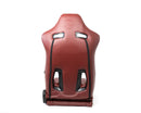NRG "The Arrow" NRG Sports Vinyl Seat Maroon w/ Maroon Stitch plus Pressed NRG logo - RSC-810MAR L/R