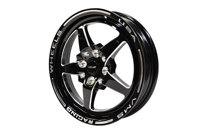 VMS Wheels Star 15x3.5 4x100/114.3 +10 Offset Black Milling Finish - VWST003
