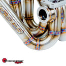 SpeedFactory Racing Top Mount Turbo Manifold - B Series - T4 Open,  Single 60mm Tial Wastegate Flange - SF-04-025-Tial