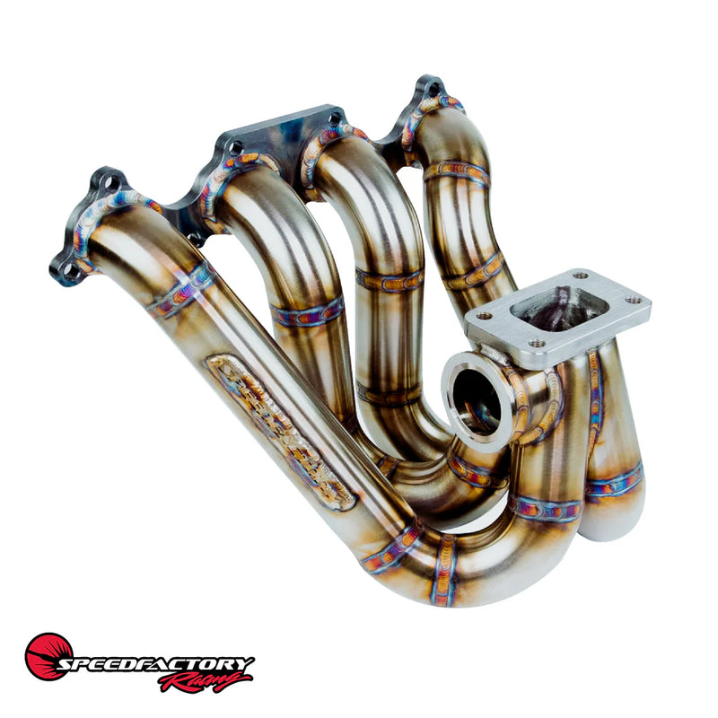 SpeedFactory Racing Top Mount Turbo Manifold - H Series - T4 Open, Single 44mm/46mm Wastegate Flange - SF-04-044