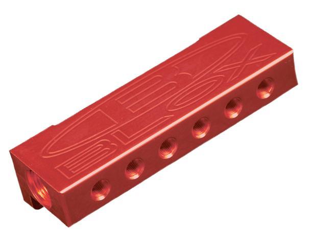 Blox Racing Billet 6-Port Vacuum Manifold Kit - Red - BXAC-00403-RD