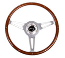NRG Classic Wood Grain Wheel, Brush aluminum 3 spoke 365mm with metal insert. - ST-380SL