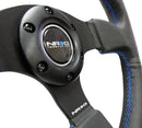 NRG Reinforced Steering Wheel - Leather Steering Wheel 320mm w/ BLUE stitch - RST-012R-BL