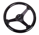 NRG Reinforced Steering Wheel - Classic Black Sparkled Wood Grain Wheel (3" Deep, 4mm ), 350mm, 3 Solid spoke center in Black - RST-036BSB-BK
