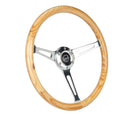 NRG Reinforced Classic Light Wood Grain Wheel, 380mm, 3 spoke center in shinny chrome with slits - RST-380RG