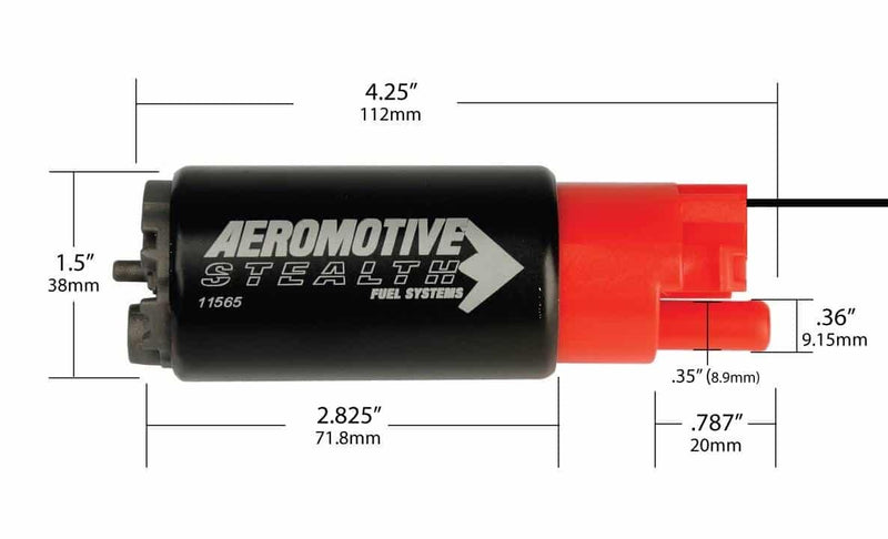 Aeromotive 325 Series Stealth In-Tank Fuel Pump, E85 compatible, Compact 65mm Body - 11565