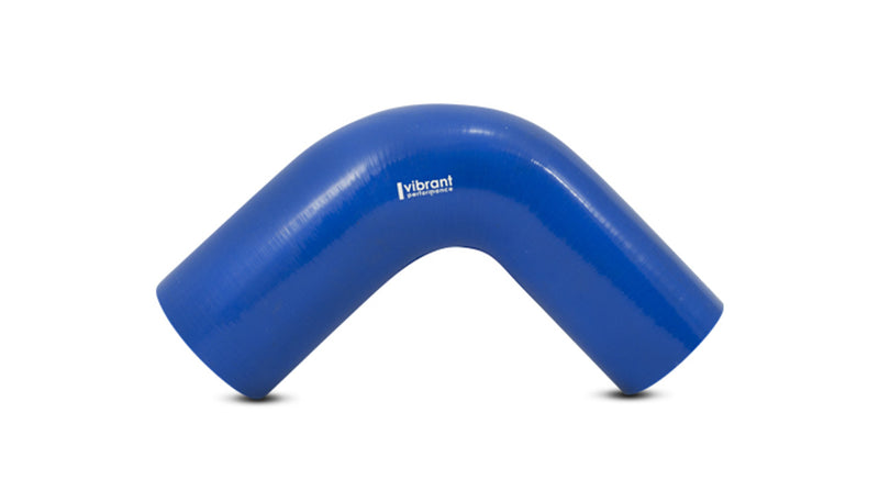 Vibrant 90 Degree Reducer Silicone Hose, 4.00" I.D. x 3.00" I.D. x 4.00" Leg Length - Blue  - 2785B