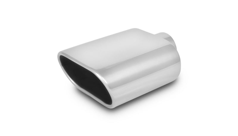 Vibrant 5.5" x 3" Oval Stainless Steel Tip (Single Wall, Angle Cut)  - 1405
