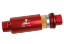 Aeromotive Filter, In-Line, 10 Micron Fabric Element, ORB-10 Port, Bright-Dip Red, 2" OD - 12301