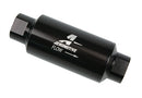 Aeromotive Filter, In-Line, 100 Micron Stainless Mesh Element, ORB-10 Port, Bright-Dip Black, 2" OD - 12324