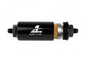 Aeromotive Filter, In-Line, 10 Micron Fabric Element, AN-06 Male, Bright-Dip Black, 2" OD - 12347