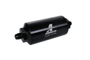 Aeromotive Filter, In-Line, 40 Micron Stainless Mesh Element, AN-06 Male, Bright-Dip Black, 2" OD - 12348