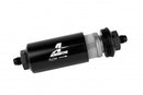 Aeromotive Filter, In-Line, 40 Micron Stainless Mesh Element, AN-06 Male, Bright-Dip Black, 2" OD - 12348