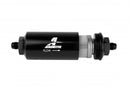 Aeromotive Filter, In-Line, 100 Micron Stainless Mesh Element, AN-06 Male, Bright-Dip Black, 2" OD - 12349